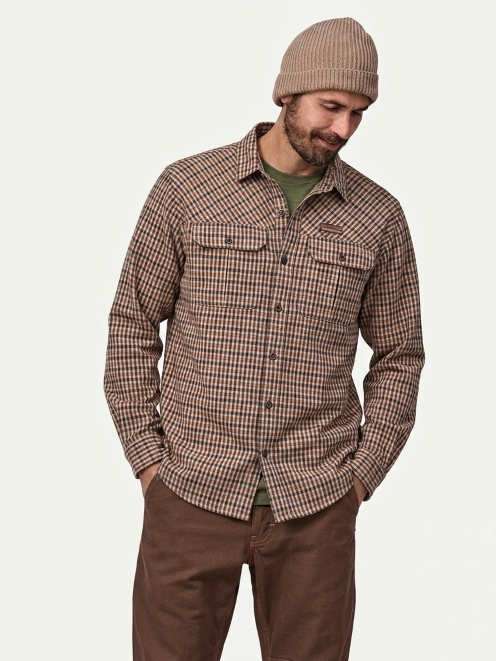 PATAGONIA Men's Farrier's Heavyweight Hemp-Blend Work Shirt - Brown/ Orange, XXL